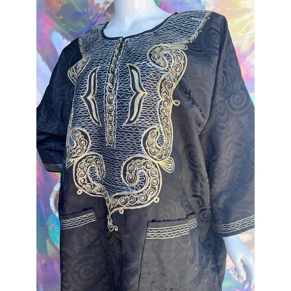 Black Three Piece Ring Design Dashiki Set by Rainbow - Picture 9 of 15